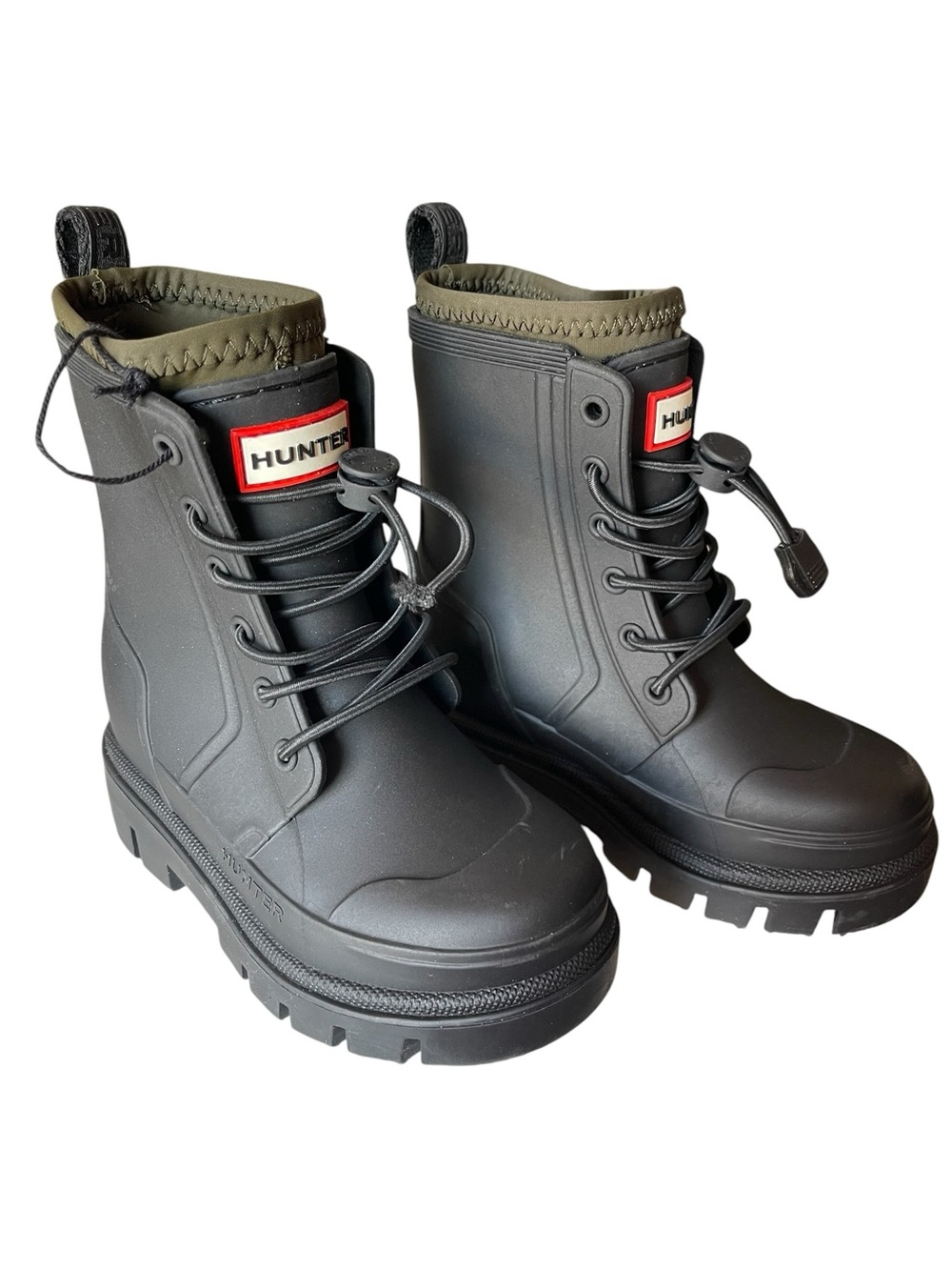 HUNTER Kids' Stamp Waterproof Lace-Up Rain Boot (little kids, toddler, walker) - Picture 2 of 11